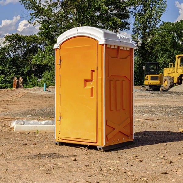 how often are the portable toilets cleaned and serviced during a rental period in Lee County